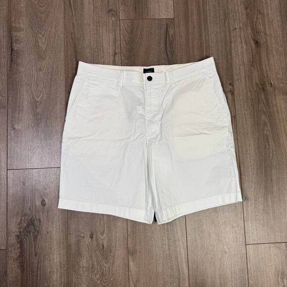 J.Crew 9" Portsider Stretch Chino Short Mens 36 White Zip Fly Lightweight Cotton - Picture 4 of 10